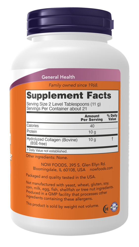 Collagen Peptides Supplement Facts Label