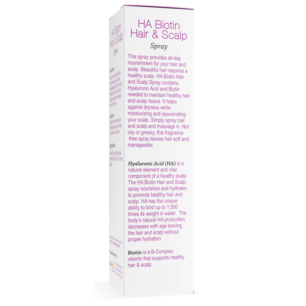HA Biotin Hair & Scalp Spray Supplement Facts Label