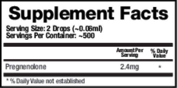 Pregnenolone Supplement Facts Label