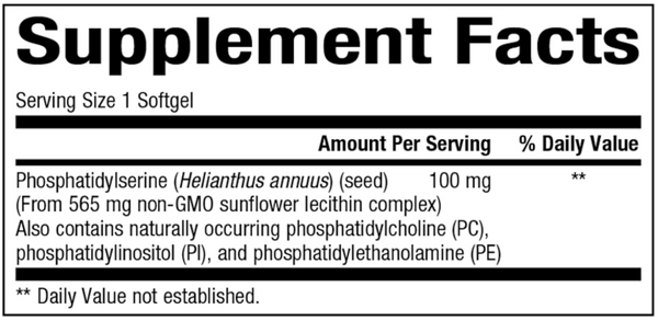 Phosphatidylserine Supplement Facts Label