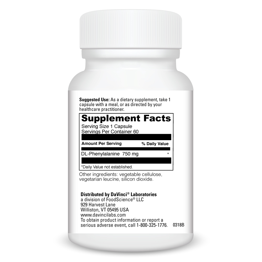 DL-Phenylalanine Supplement Facts Label