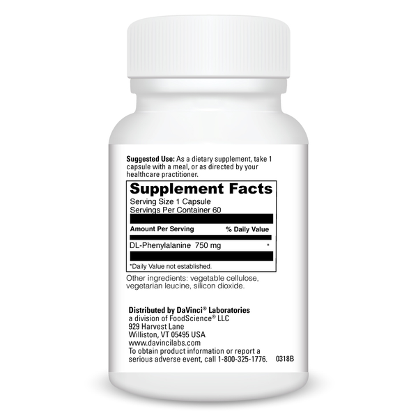 DL-Phenylalanine Supplement Facts Label