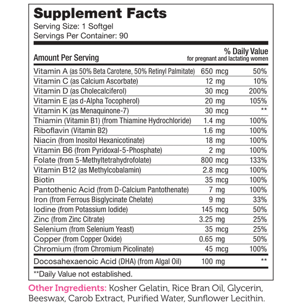 Mighty Mini Supplement Facts Label