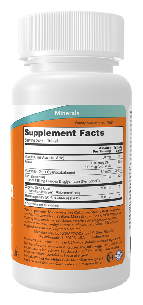 Iron Complex Tablets Supplement Facts Label