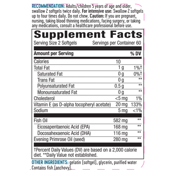 EFA Blend for Children Supplement Facts Label