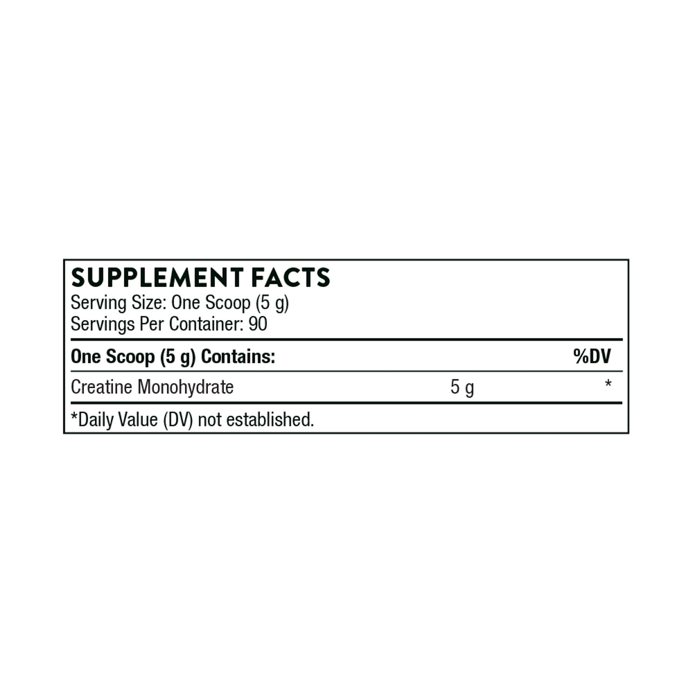 Creatine NSF Supplement Facts Label