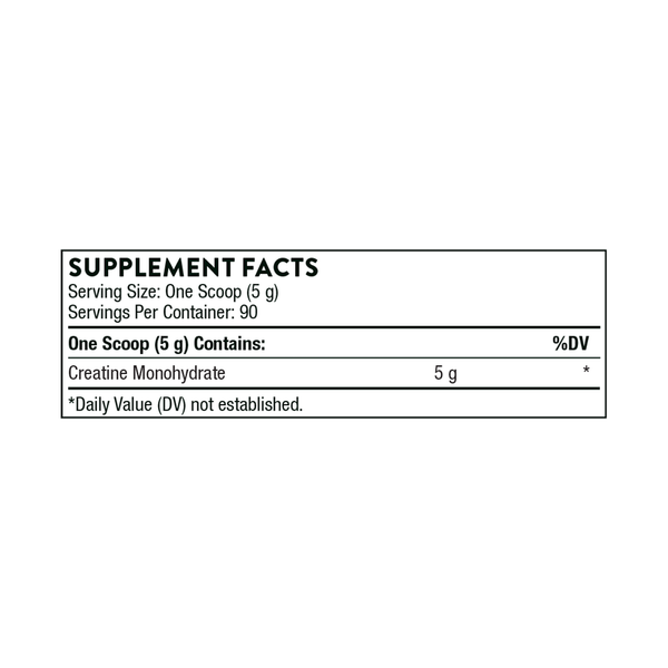 Creatine NSF Supplement Facts Label