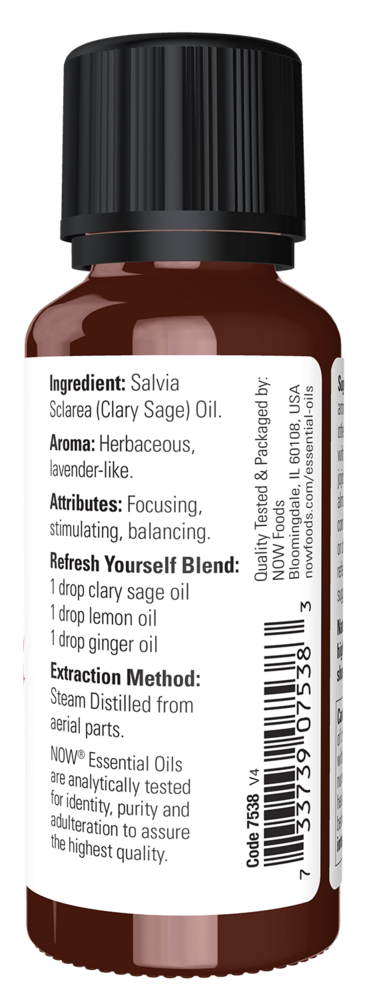 Clary Sage Oil Supplement Facts Label