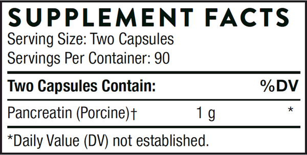 Pancreatic Enzymes (formerly Dipan-9) Supplement Facts Label