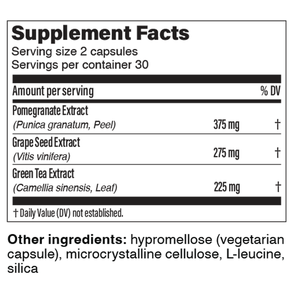 Polyphenol Booster Supplement Facts Label