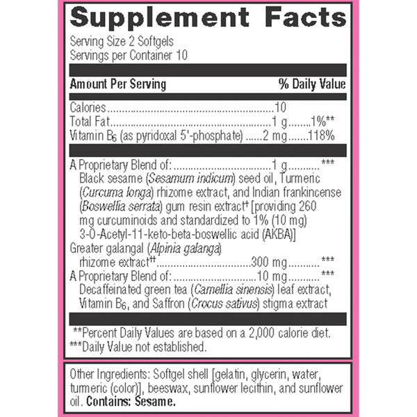 HerWellness™ Rapid Period Relief Supplement Facts Label