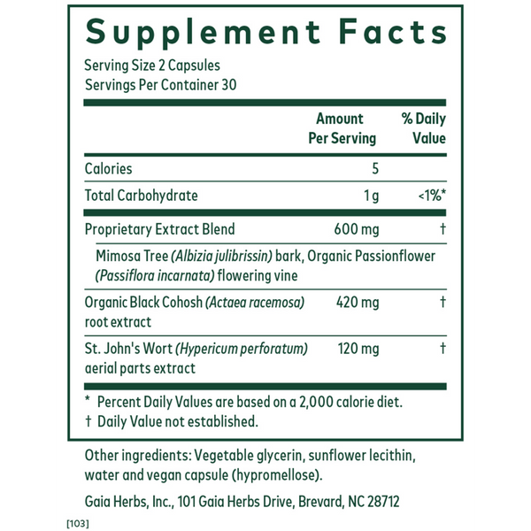 Female Hormone Support PM Supplement Facts Label