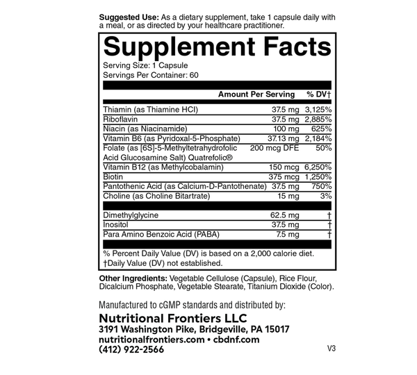 Super B Complete Supplement Facts Label
