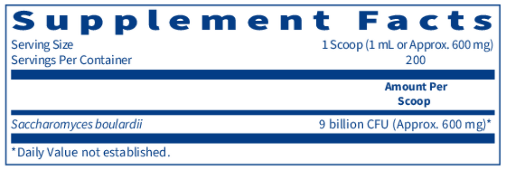 Ther-Biotic Saccharomyces Boulardii Powder Supplement Facts Label