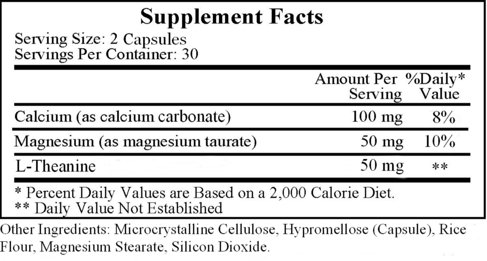 Shpilkes C/M Taurate Supplement Facts Label
