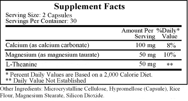 Shpilkes C/M Taurate Supplement Facts Label