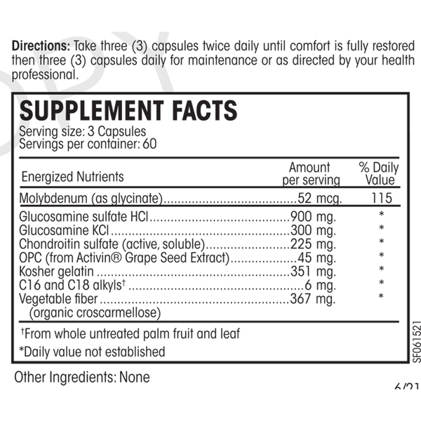 Joint Guard Supplement Facts Label