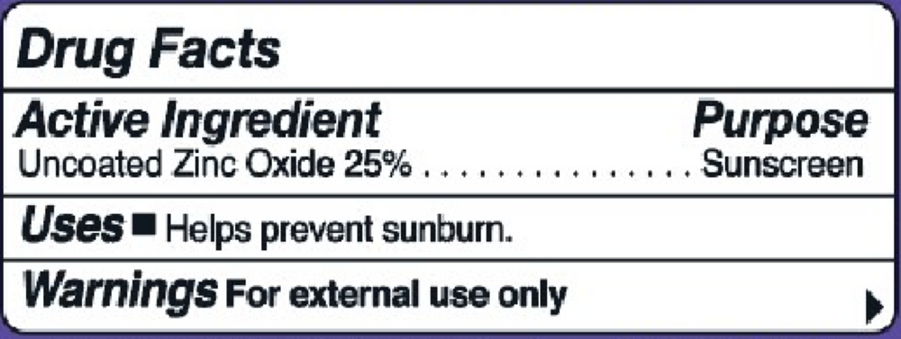 SPF 50 Adventure Sport Tin Supplement Facts Label