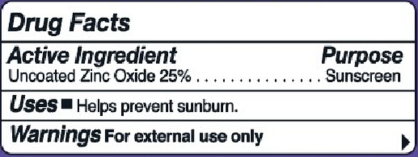 SPF 50 Adventure Sport Tin Supplement Facts Label