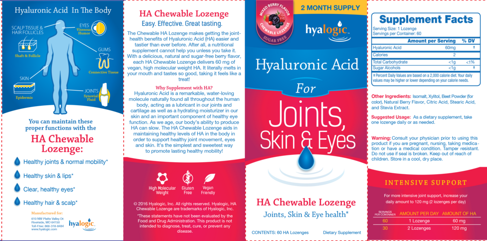 HA Lozenge Supplement Facts Label