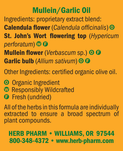 Mullein Garlic Compound Supplement Facts Label