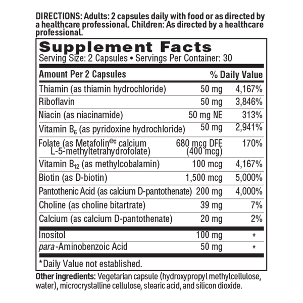 Thera-B Capsules Supplement Facts Label