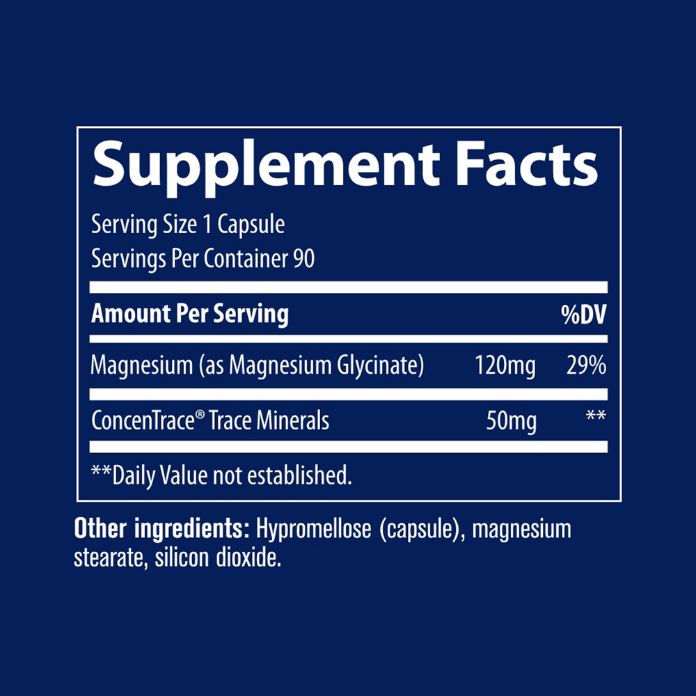 Magnesium Glycinate Supplement Facts Label