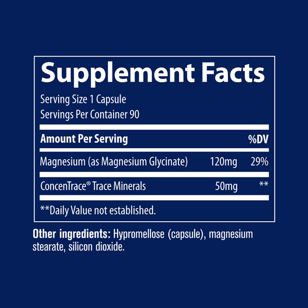 Magnesium Glycinate Supplement Facts Label