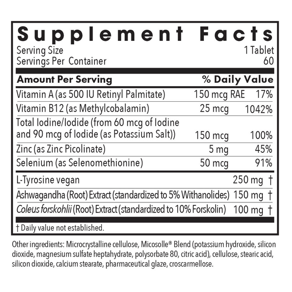 Thyroid Nutrition With Iodoral Supplement Facts Label