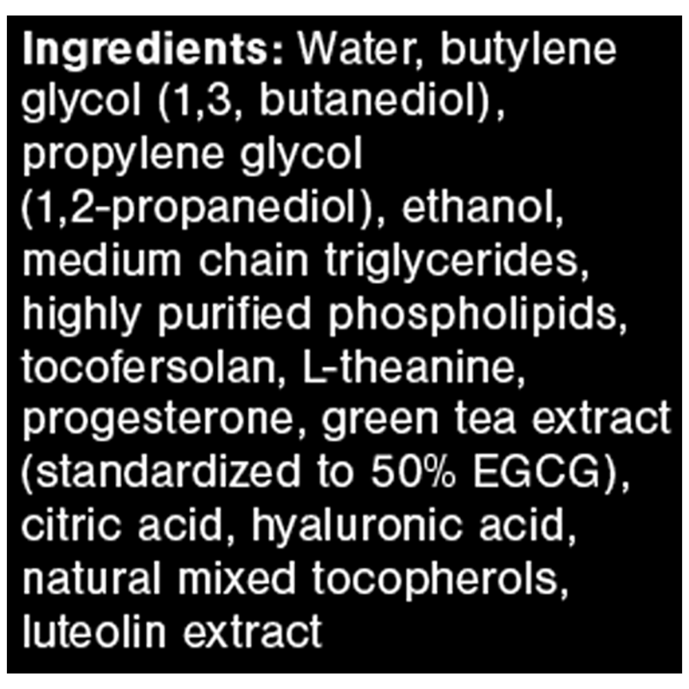 Peace Progesterone Supplement Facts Label