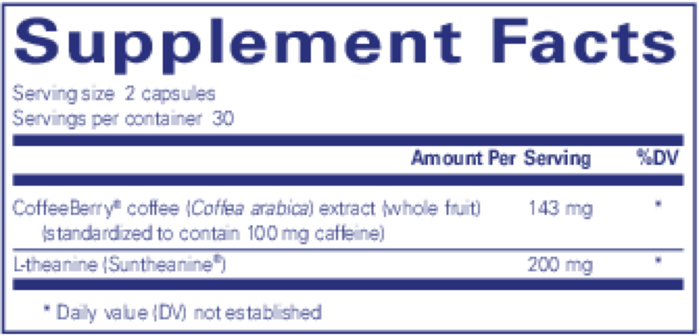 CaffPhenol Supplement Facts Label