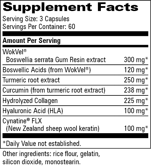 HLA Joint Support Supplement Facts Label