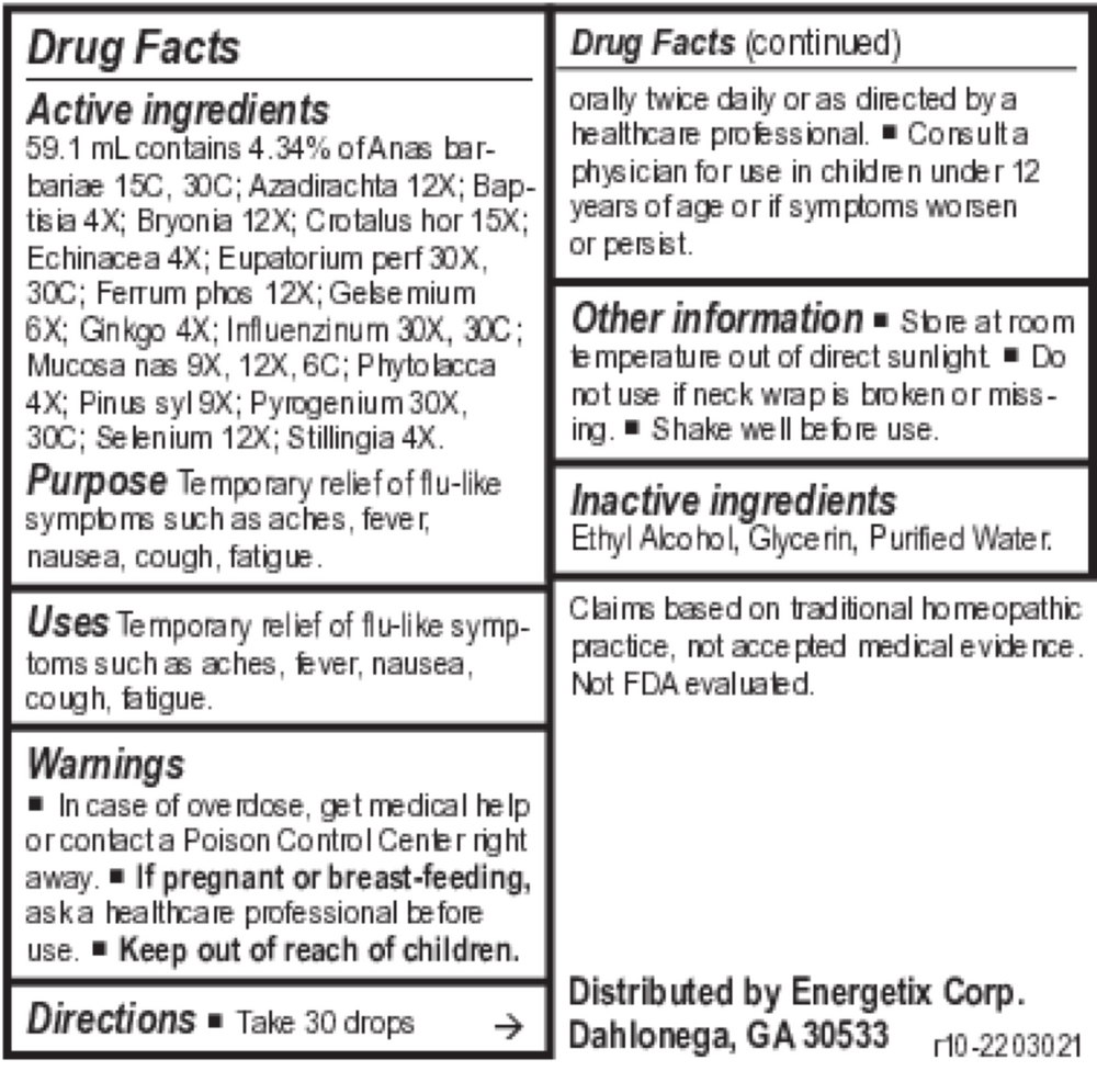 Flu-Tone Supplement Facts Label