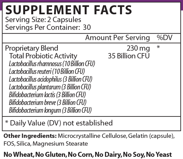 LadyBiotic UTH Supplement Facts Label