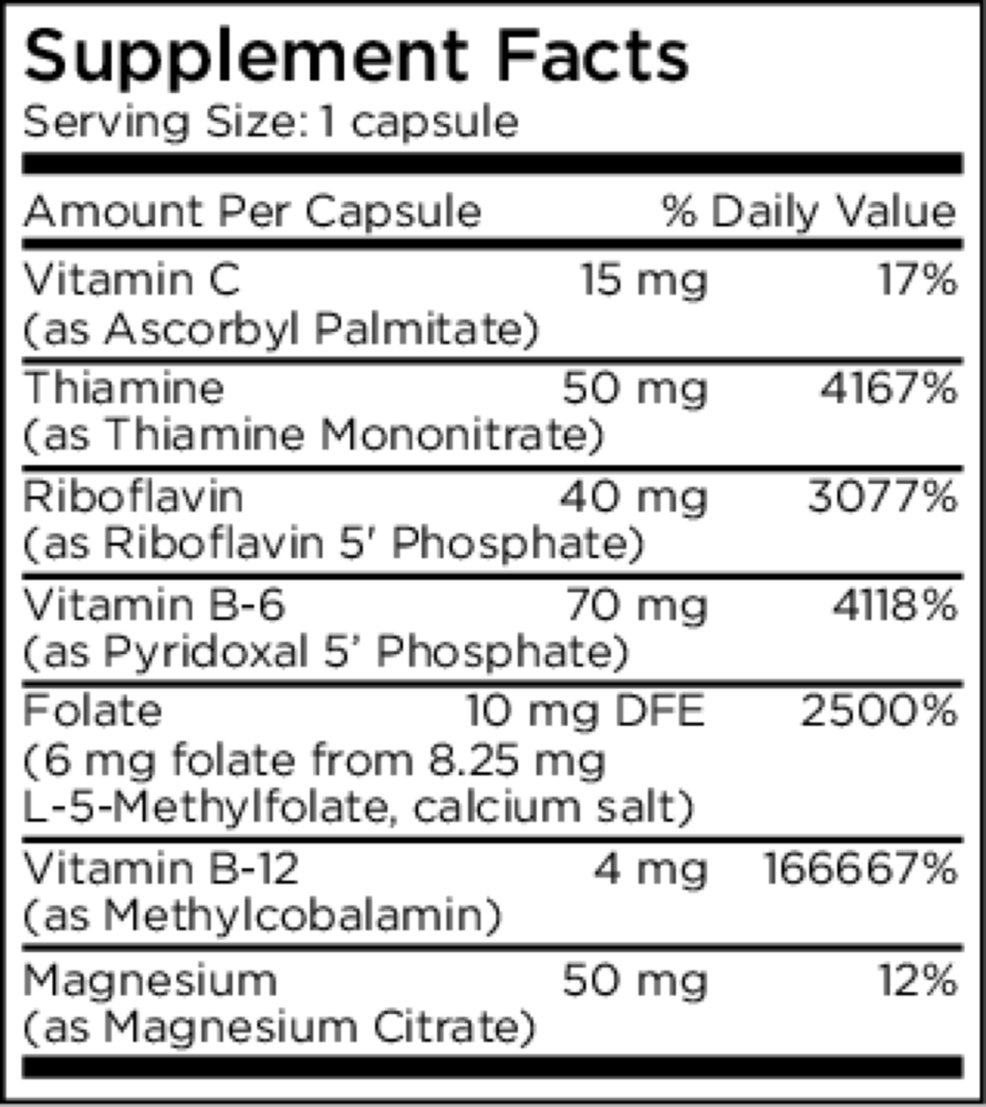NERVEsustain Supplement Facts Label