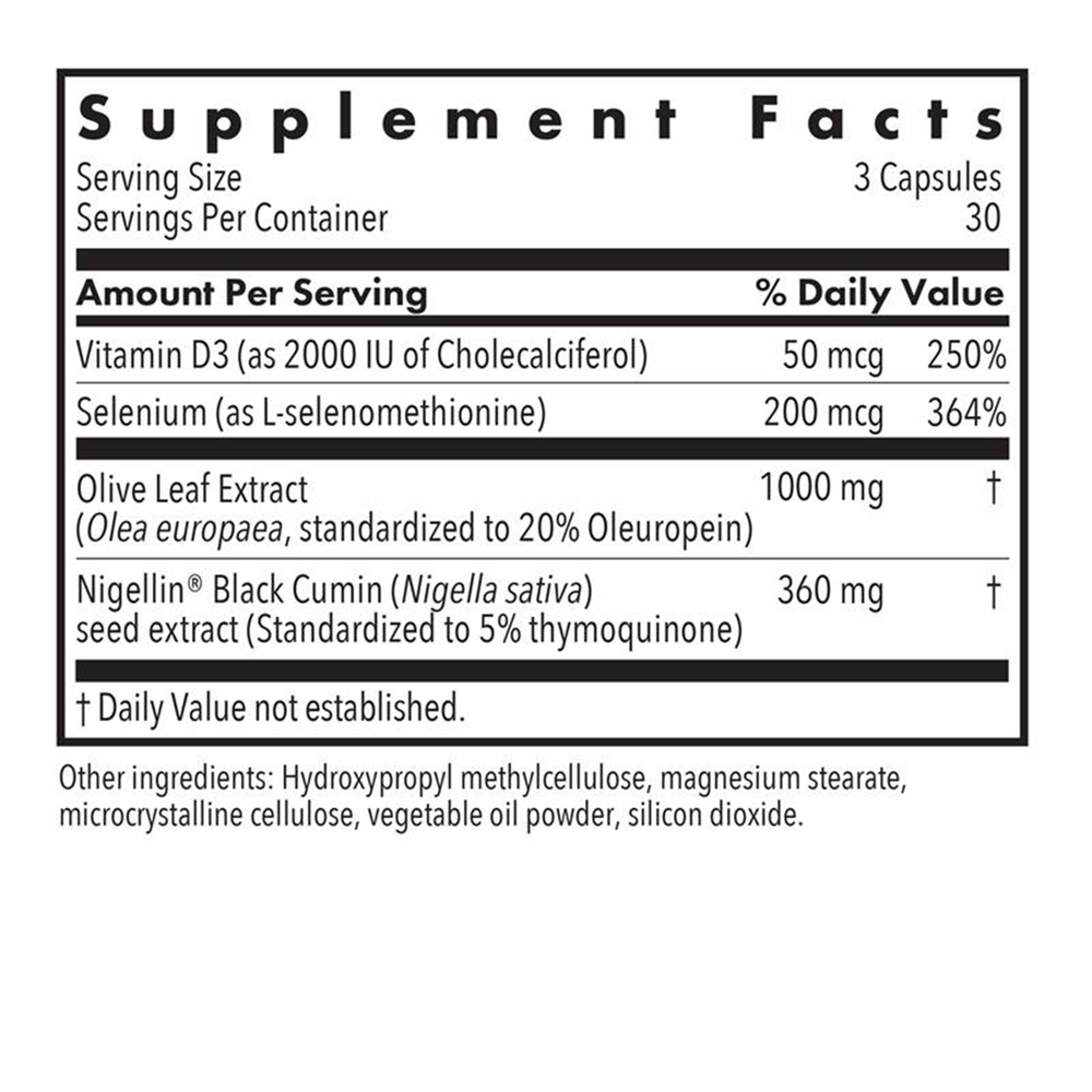 Immuno Thyroid CV Supplement Facts Label