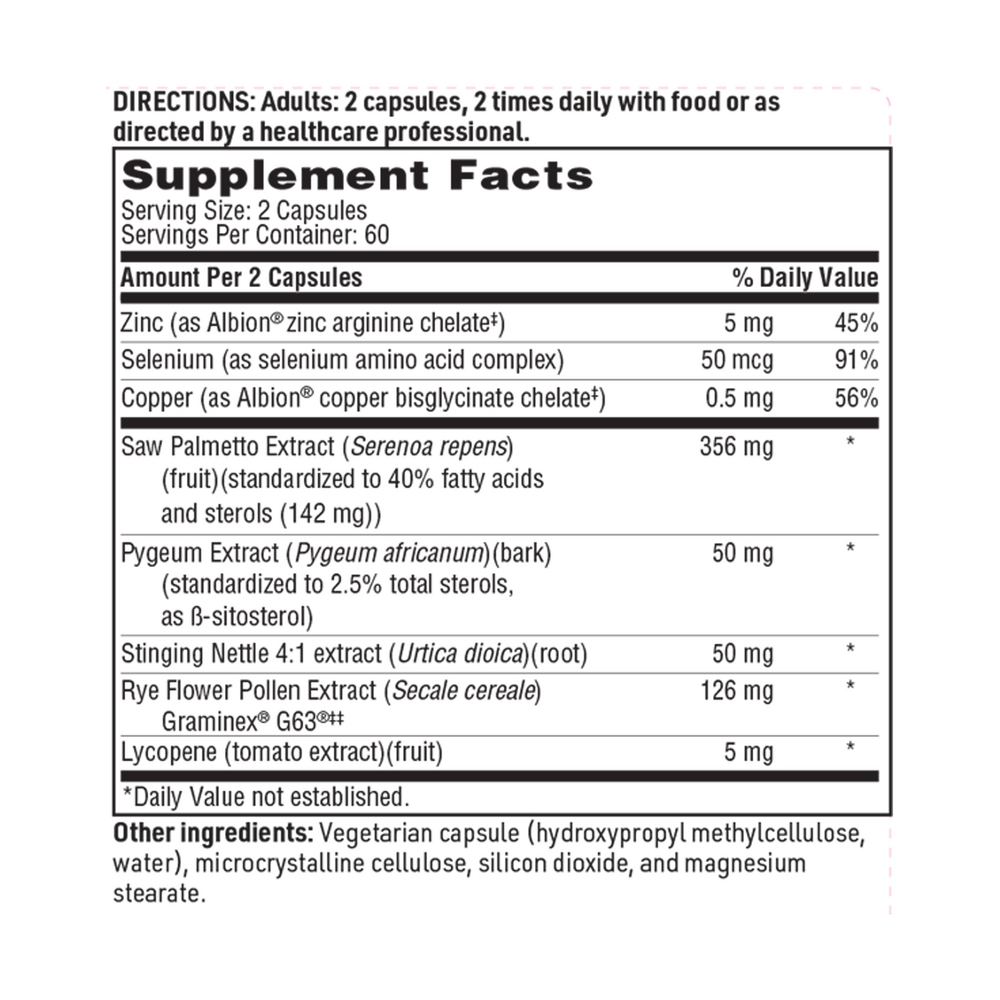 ProstaThera Supplement Facts Label