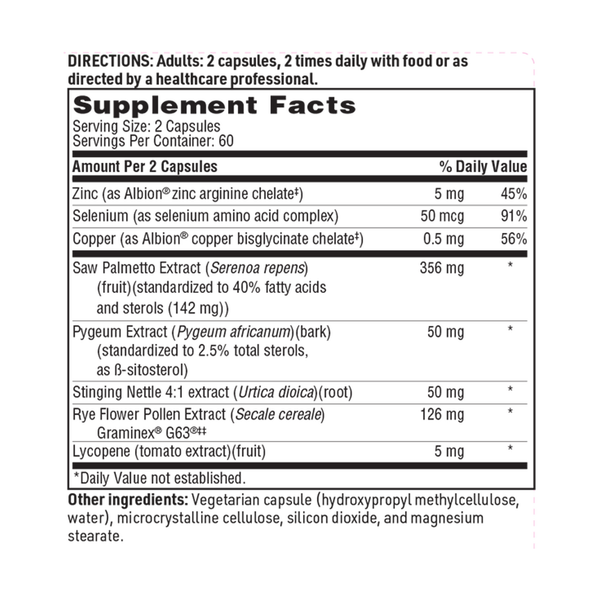 ProstaThera Supplement Facts Label