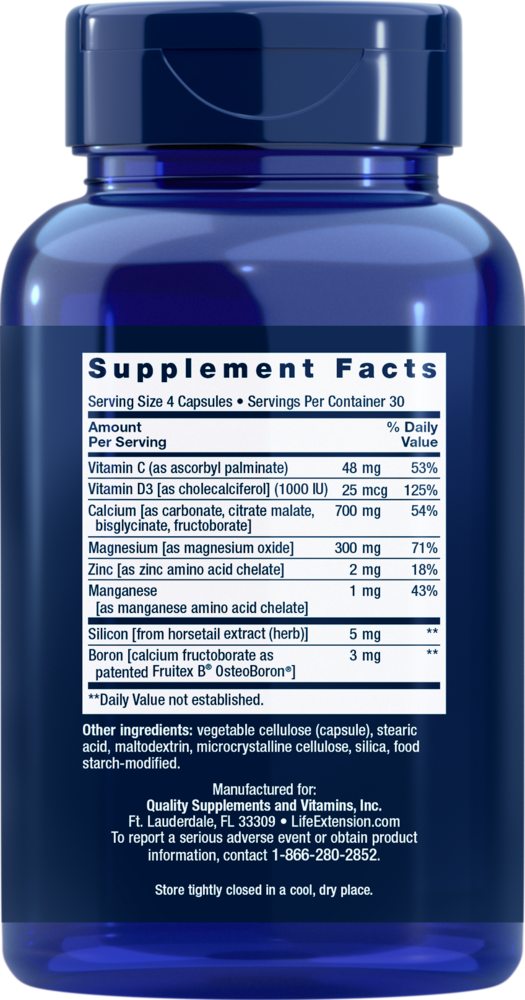 Bone Restore Supplement Facts Label
