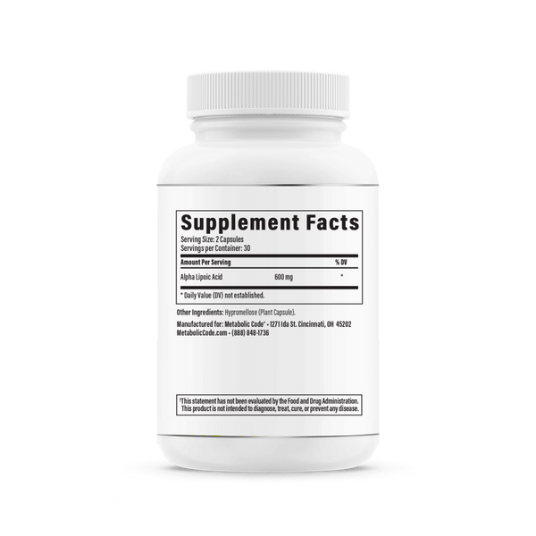 ALA Forte Supplement Facts Label