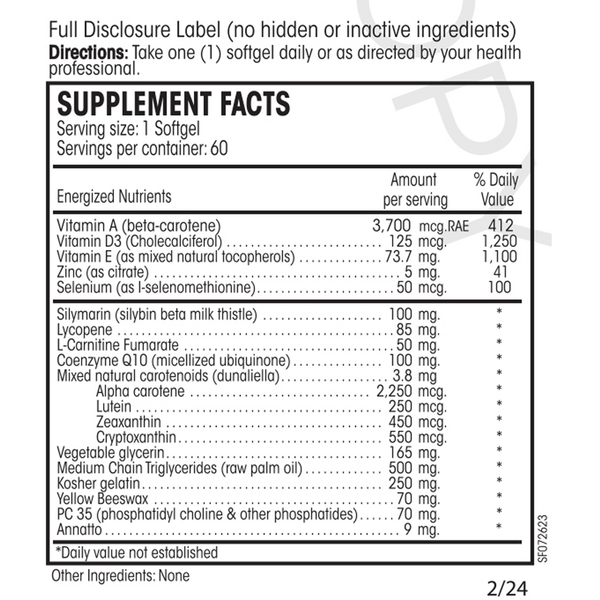 Liva Guard Forte Supplement Facts Label
