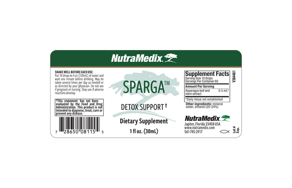 Sparga Supplement Facts Label