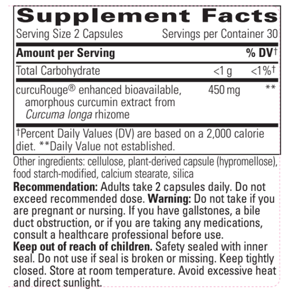 Curalieve Supplement Facts Label
