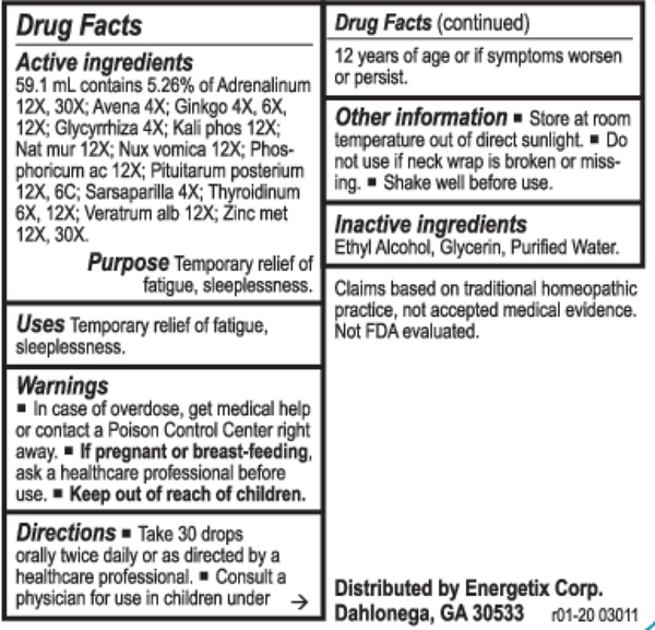 Adrenal-Tone Supplement Facts Label