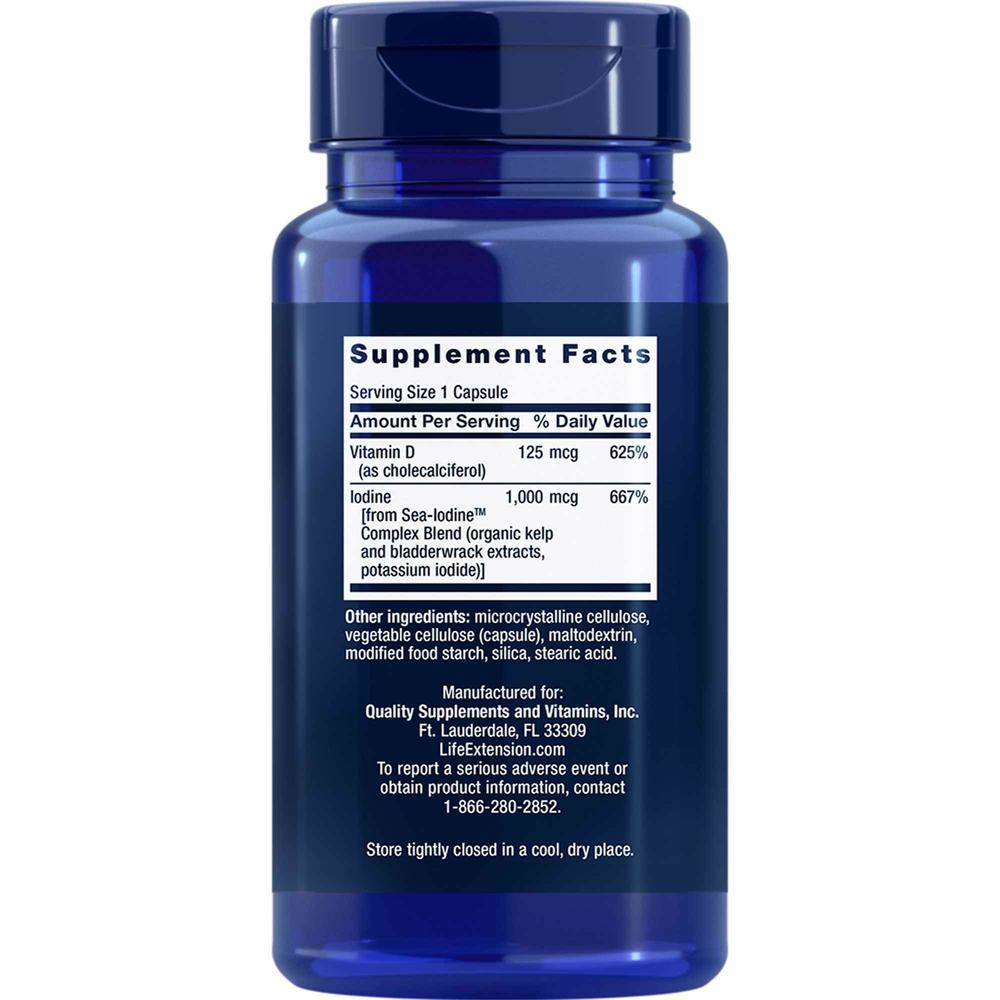 Vitamin D3 with Sea-Iodine™ Supplement Facts Label