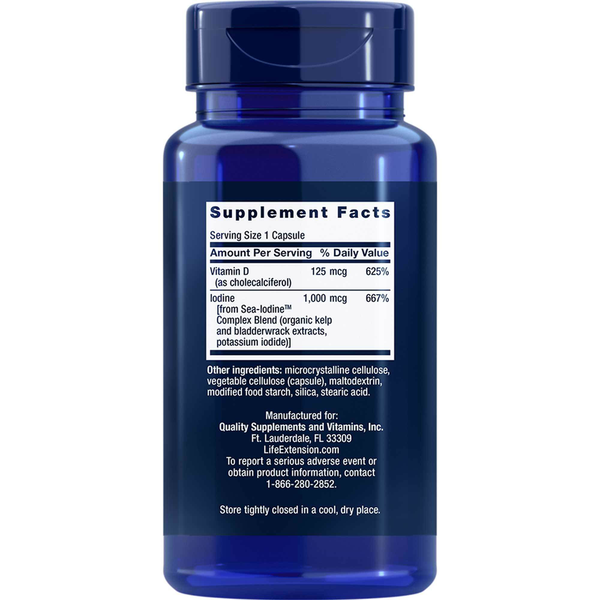 Vitamin D3 with Sea-Iodine™ Supplement Facts Label