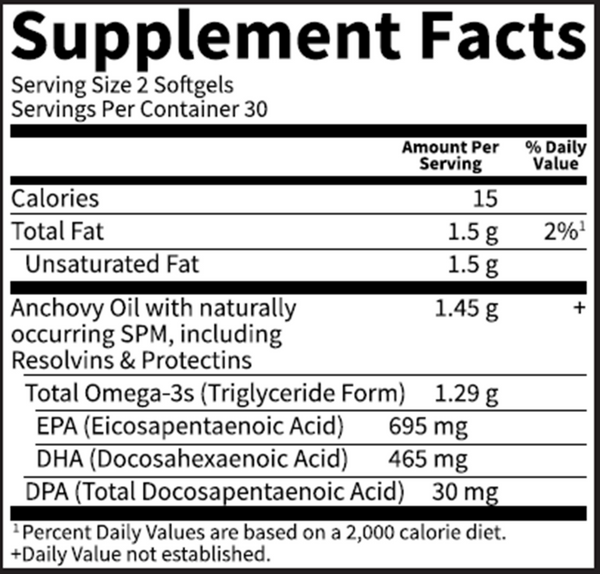 Dr. Formulated Advanced Omega Lemon Supplement Facts Label