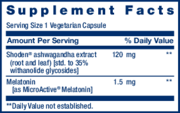 Rest & Renew Supplement Facts Label