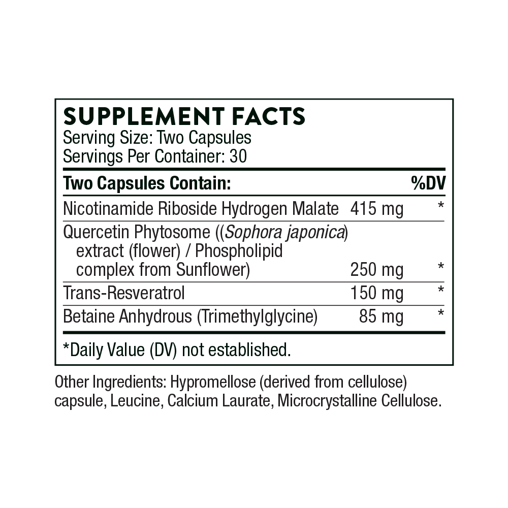 ResveraCel Supplement Facts Label