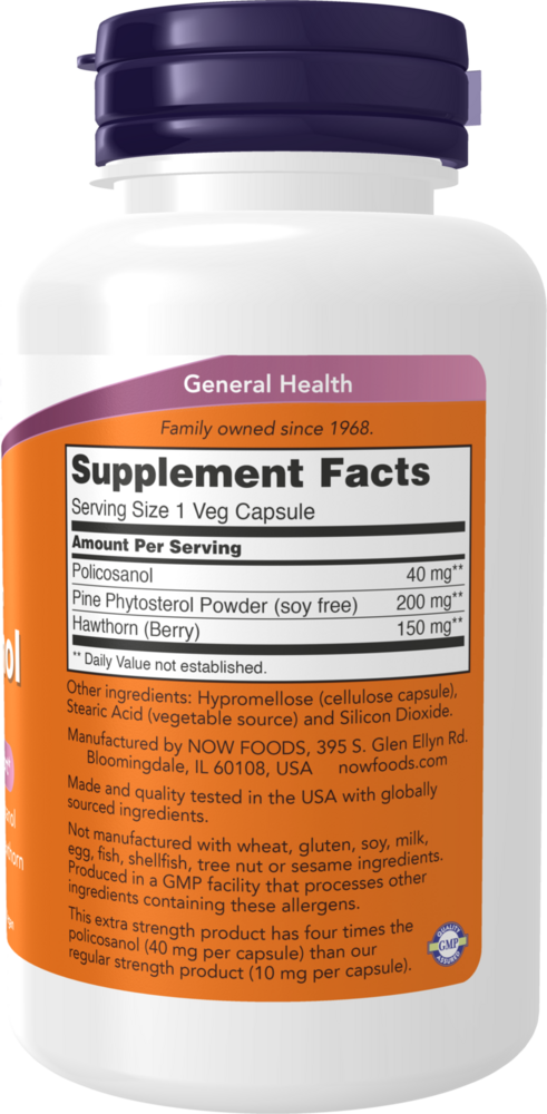 Policosanol Extra Strength Supplement Facts Label